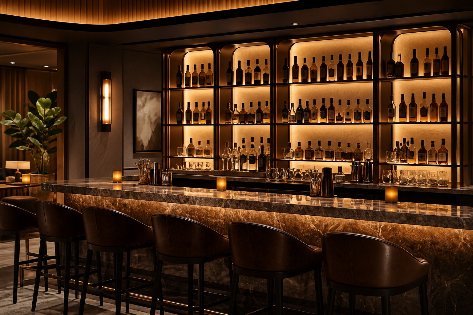 Hotel bar lounge interior