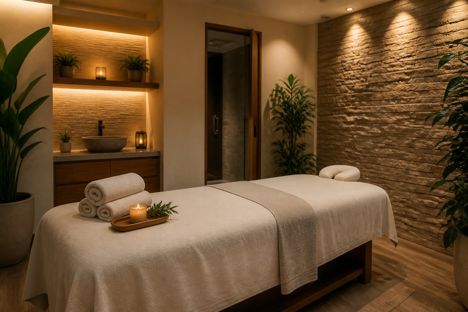 Hotel spa treatment room
