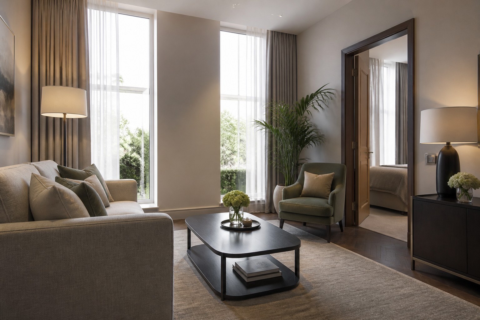Hotel suite living area