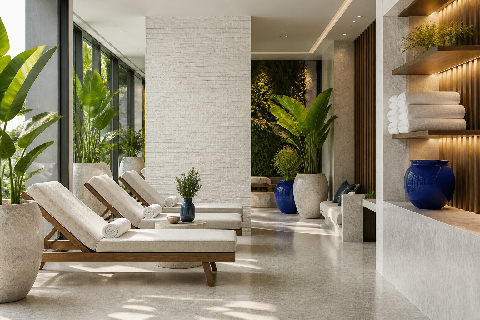 Illustrated spa lounge